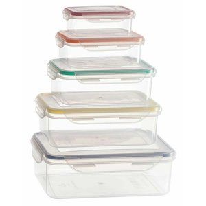 Memory Seal Storage 10-pc Set Silicone BPA Free Plastic Space Saving Stackable